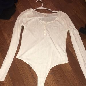 white long sleeve bodysuit